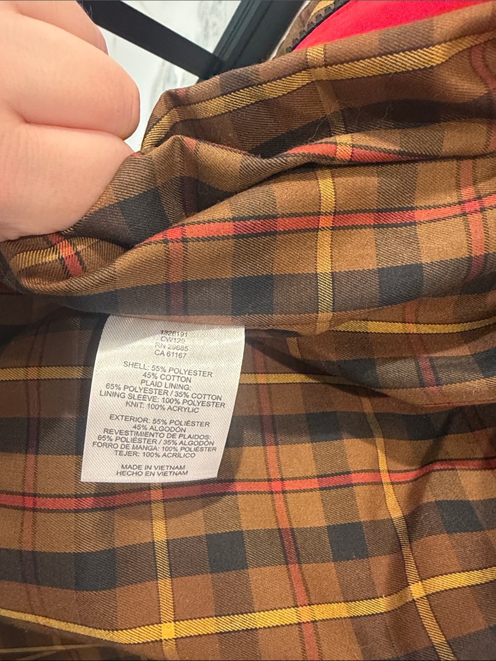 Pendleton Red Trench Coat with Black Collar - Picture 6 of 6